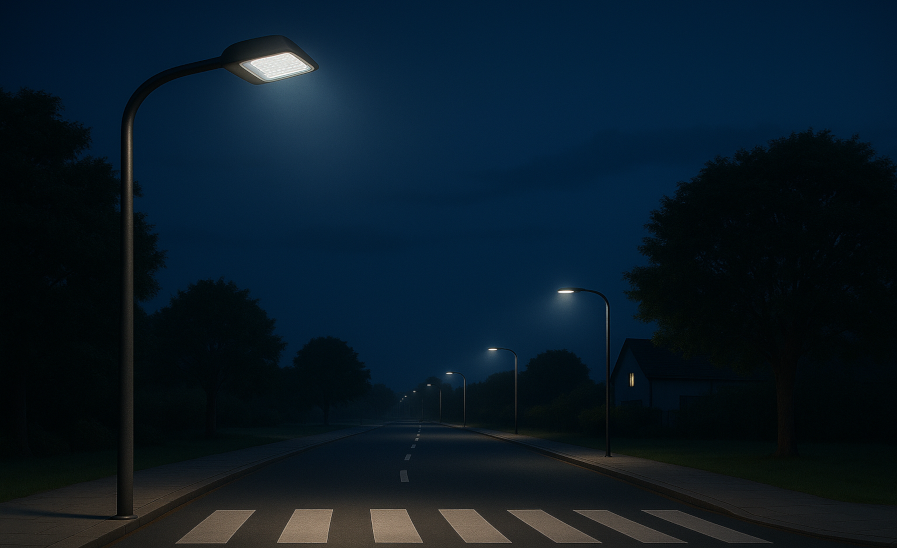 Oświetlona ulica