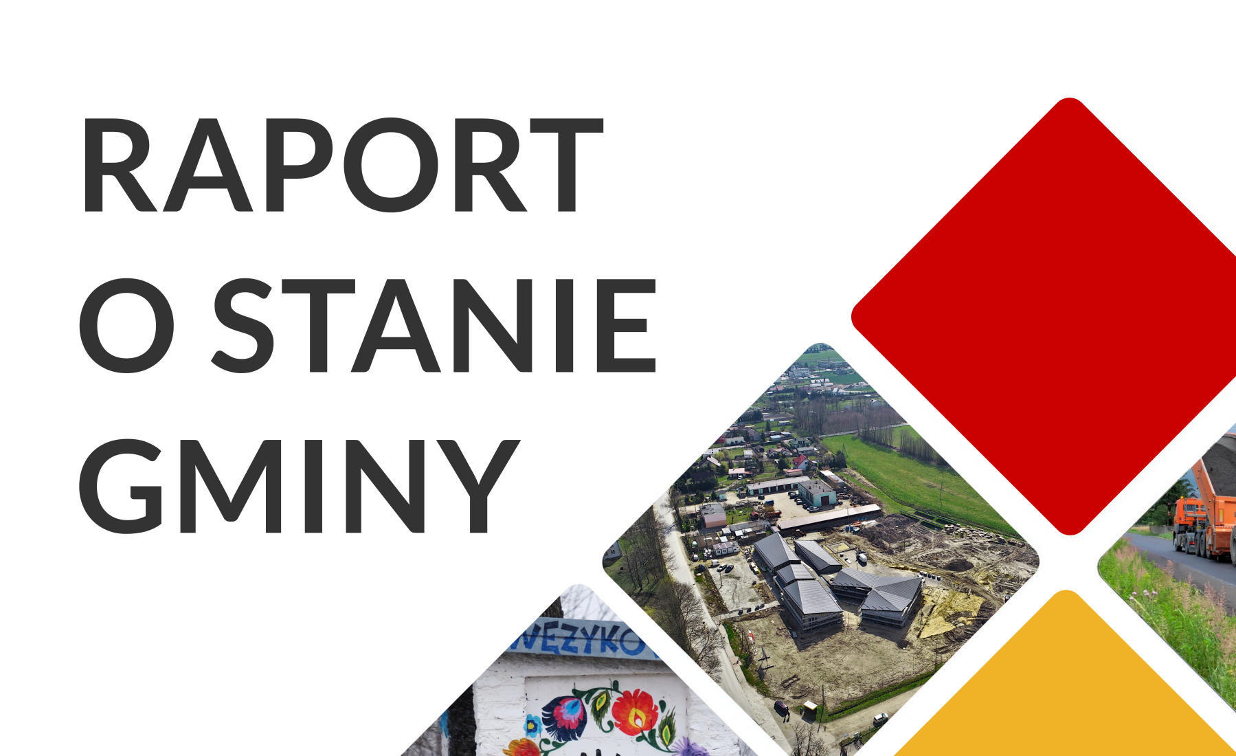 Grafika z napisem "Raport o stanie gminy"